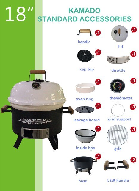 18inch ceramic bbq grill,outdoor pizza oven, charcoal bbq grill, 18"wood-burning stove cermic pizza oven - Image 6