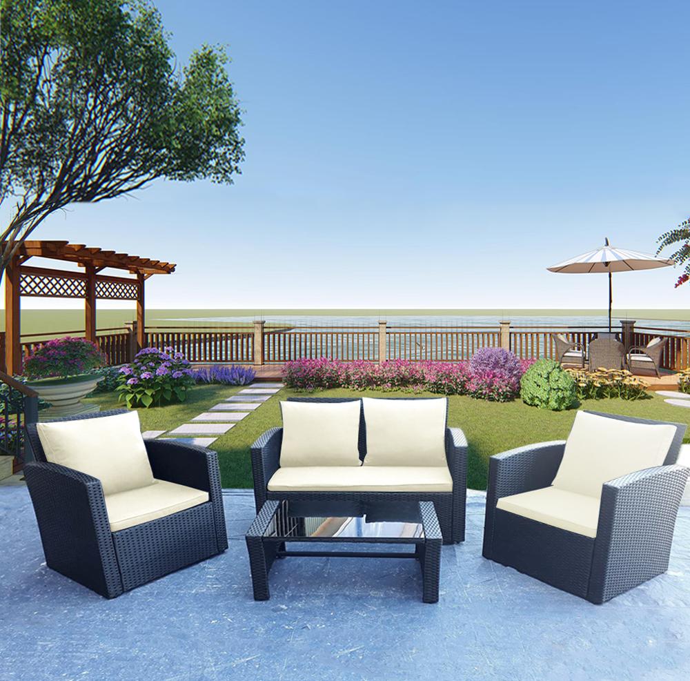 4PCS Outdoor Furnitures Rattan Garden furniture - Image 3