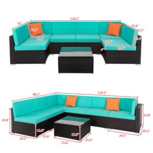 Alternative view of 7 IN 1 Garden Rattan Sofa Furniture Set Outdoor