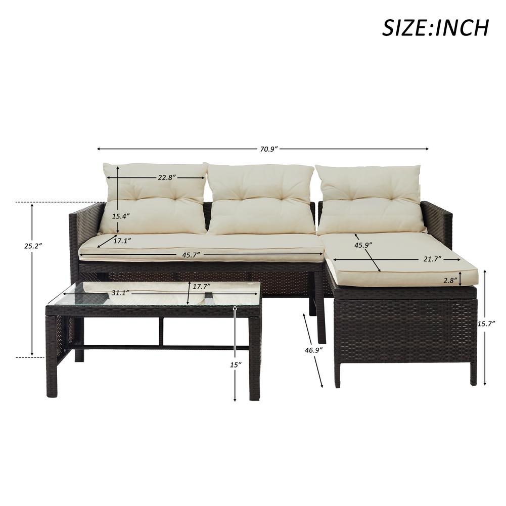 8 IN 1 Garden Rattan Sofa Furniture Set Outdoor - Image 2