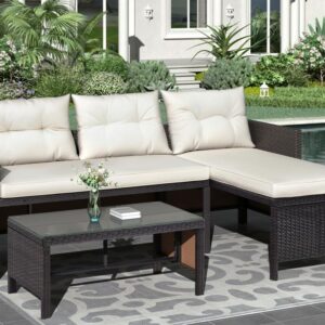 8 IN 1 Garden Rattan Sofa Furniture Set Outdoor