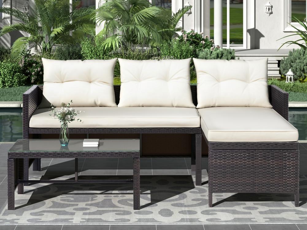 8 IN 1 Garden Rattan Sofa Furniture Set Outdoor - Image 6