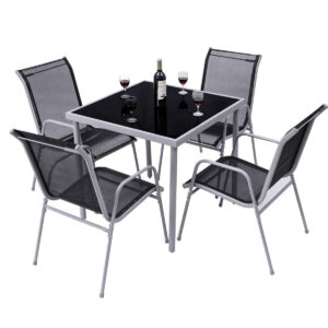 Costway 5 PCS Bistro Set Garden of Chairs