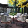 Factory Price Hotel rope dining set patio furniture