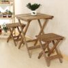 Garden outdoor table solid wood table and chair