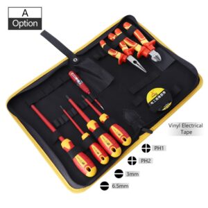 Alternative view of Insulated Screwdriver Set VDE 1000V Magnetic Screw Driver 6'' 8'' Wire Cutter CR-V Long Nose Pliers Electrician Repair Tools