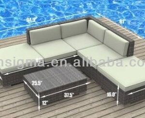 Modern Outdoor Backyard Wicker Patio Furniture Sofa