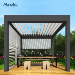 Alternative view of Outdoor Motorized Aluminum Pergola Louver