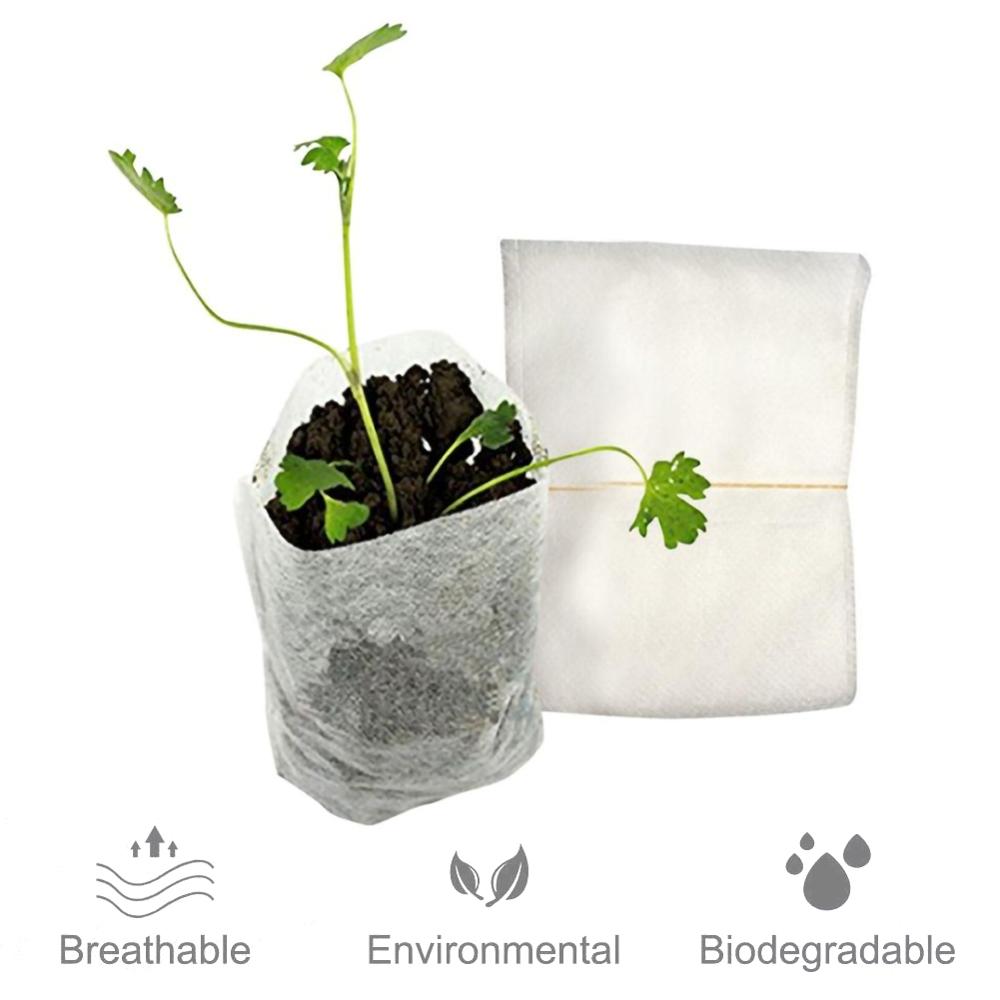 300PCS Seedling Plants Nursery Bags Organic Biodegradable Grow Bags Fabric Eco-friendly Ventilate Growing Planting Bags - Image 2