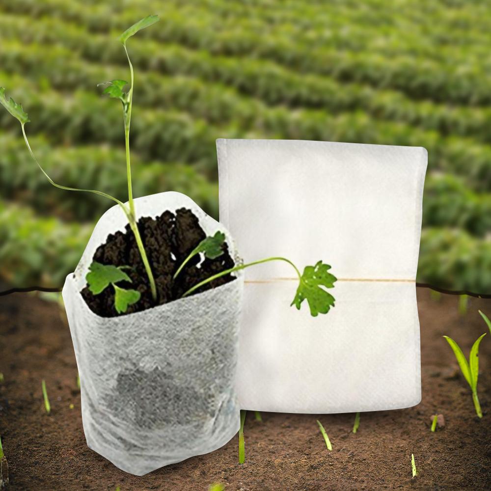 300PCS Seedling Plants Nursery Bags Organic Biodegradable Grow Bags Fabric Eco-friendly Ventilate Growing Planting Bags - Image 5