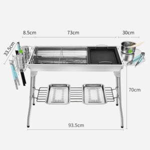 Alternative view of Outdoor Stainless Steel Barbecue BBQ Grill Portable Folding Barbecue Camping Tools With Rack Seasoning Board