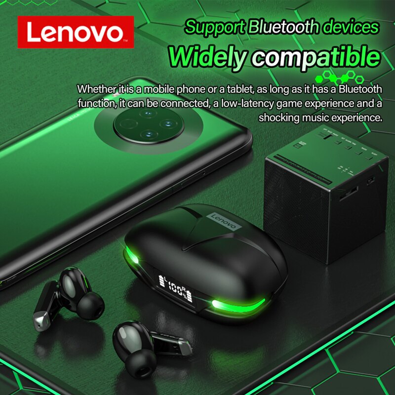 Lenovo GM3 Earphone bluetooth and digital display TWS noise reduction low delay game sports wireless headset to eliminate noise - Image 5